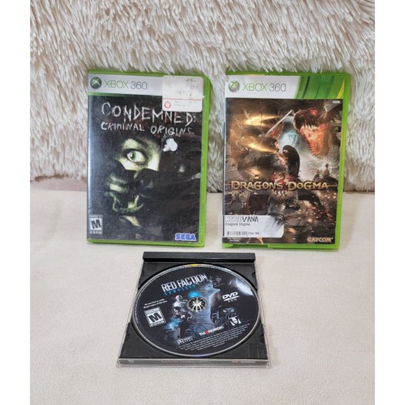 Lot of 3 Rated M XBox 360 Games, Condemned - Criminal Origins, Dragons Dogma, &
